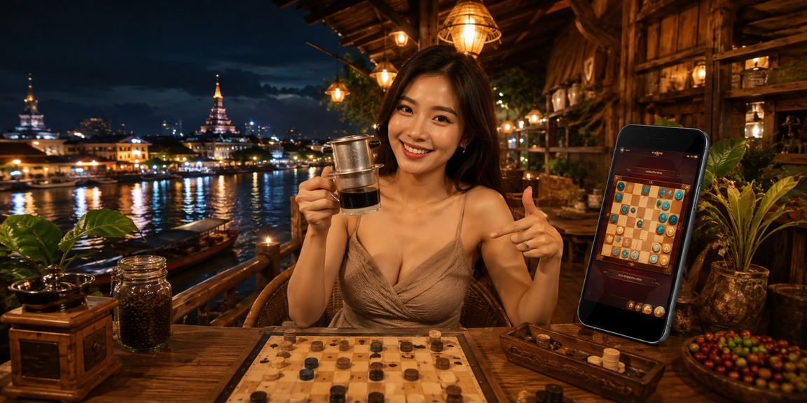 Người chơi bài bên tách cà phê tại vùng Mekong Delta