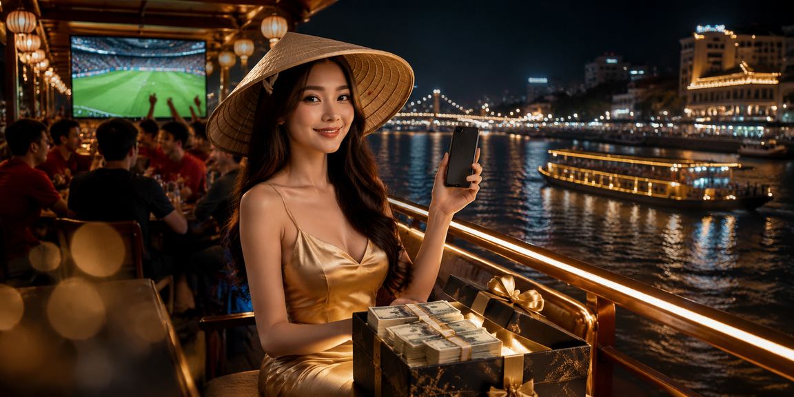Người chơi casino trên điện thoại tại vùng đồng bằng sông Cửu Long với nón lá