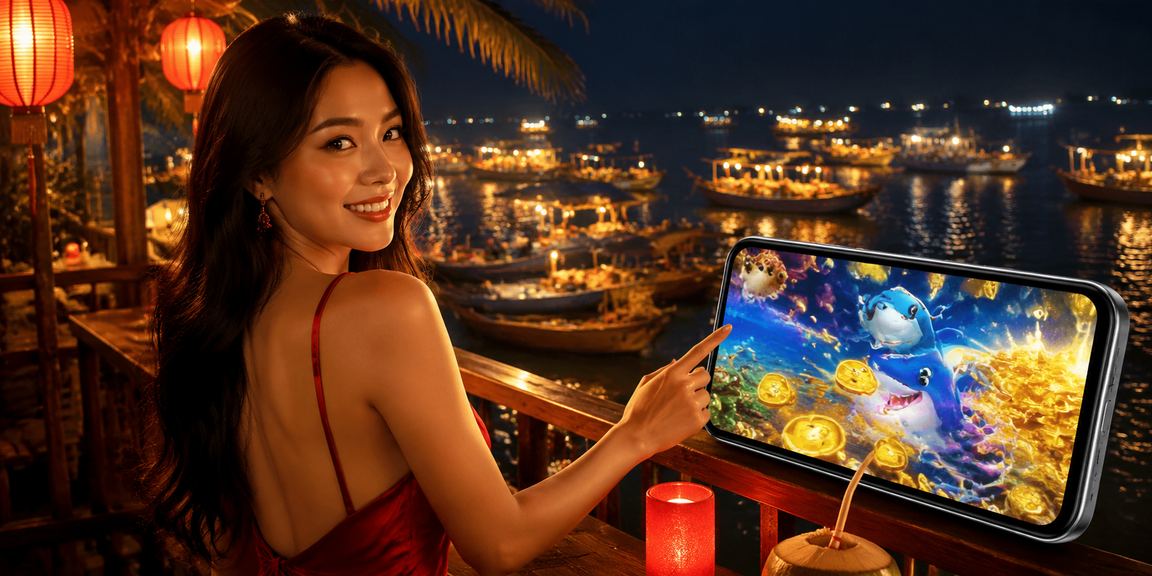 Người dùng Phan Thiết trải nghiệm casino trên điện thoại tại bãi biển