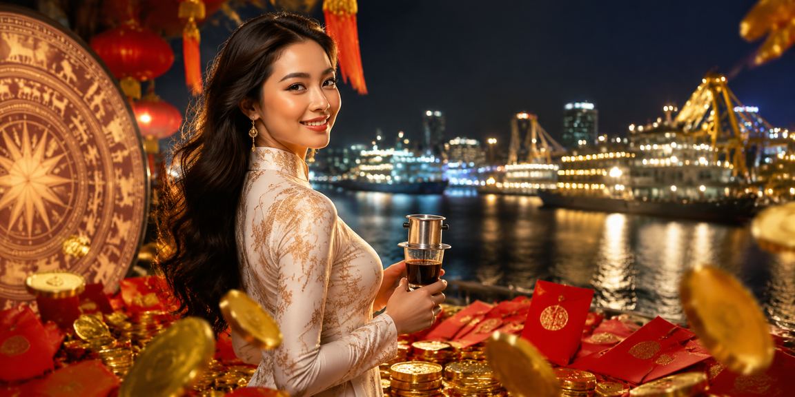 Phong bì đỏ và ly cà phê tại Vũng Tàu – hình ảnh nhận bonus khuyến mãi